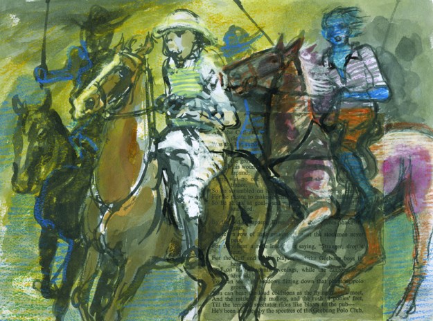 Part B: Now my readers can imagine how the contest ebbed and flowed, When the Geebung boys got going it was time to clear the road; And the game was so terrific that ere half the time was gone A spectator's leg was broken - just from merely looking on.