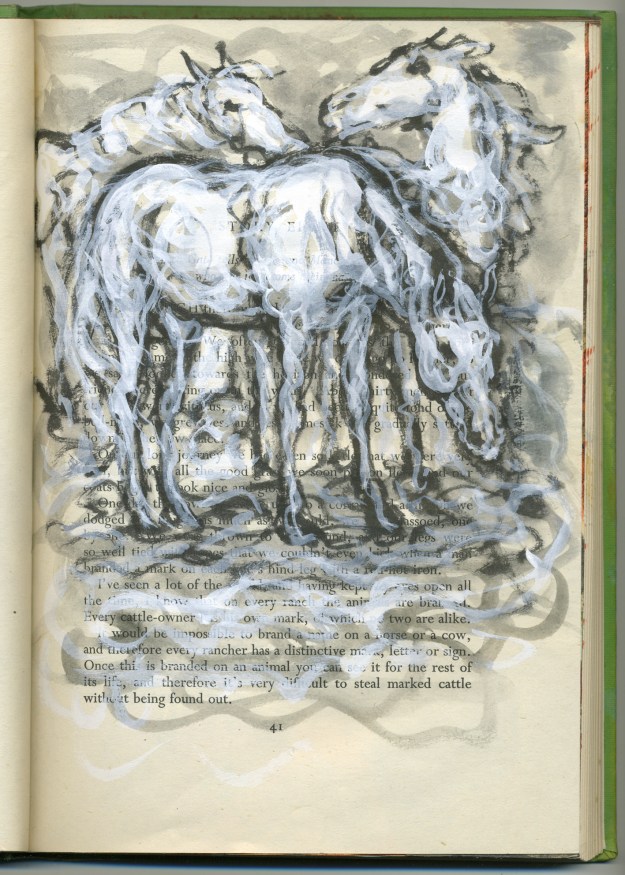 snowy squiggle horses