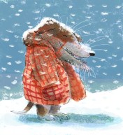 Old dog in the snow judywatsonart lores
