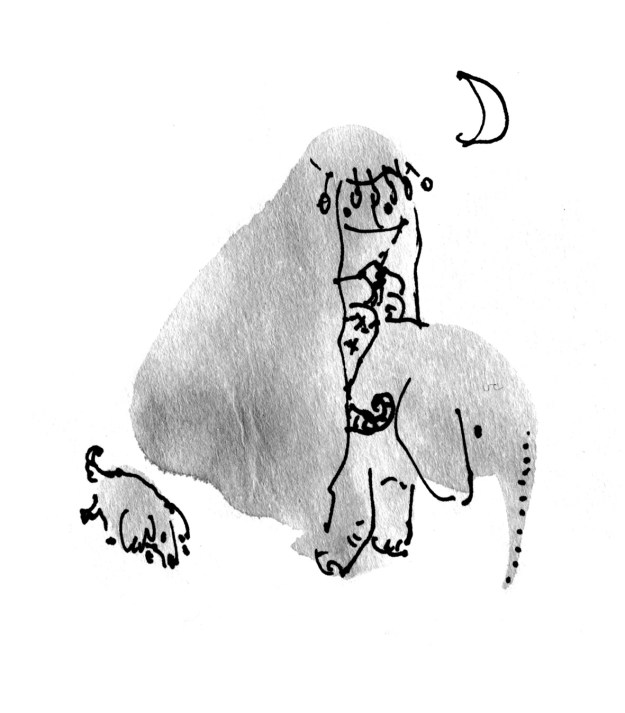 princess on tiny elephant judywatsonart lores