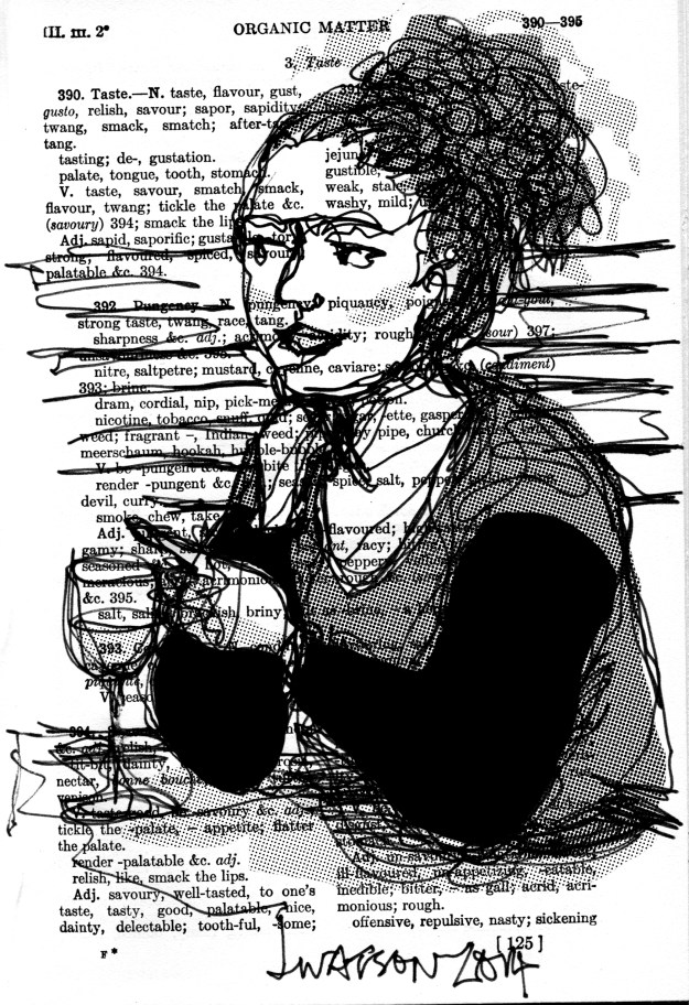 chatting girl b&w judywatsonart lores halftone