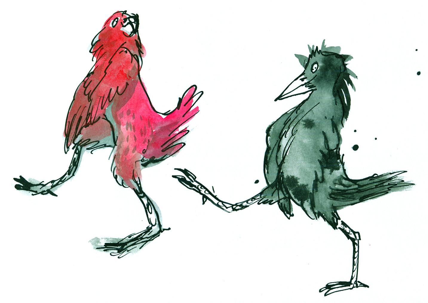 pen and ink crazy peoplebirds lores